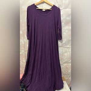 Pastel by Vivienne Swing Dress Plus 3X Eggplant Purple Stretchy